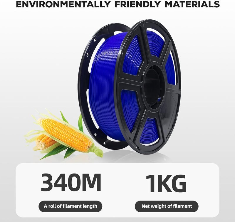 FLASHFORGE خيوط PLA بقطر 1.75 مم، خيوط طابعة ثلاثية الأبعاد 1 كجم (2.2 رطل) بكرة، دقة أبعاد +/- 0.02 مم، خيوط الطباعة ثلاثية الأبعاد سهلة الاستخدام وتناسب معظم طابعات FDM ثلاثية الأبعاد (زرقاء) - Image 5